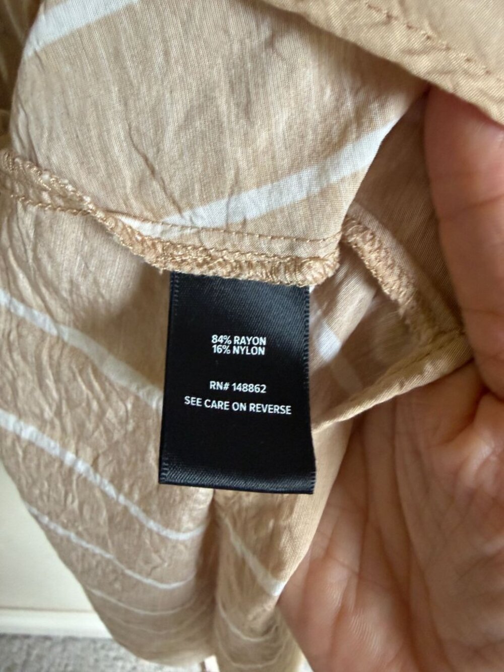 torrid Beige & White Striped Midi Shirt Dress with Tie Waist - Picture 10 of 12